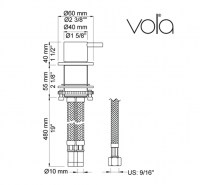 MONOMANDO LAVABO SOBRE ENCIMERA 500 VOLA